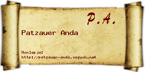 Patzauer Anda névjegykártya